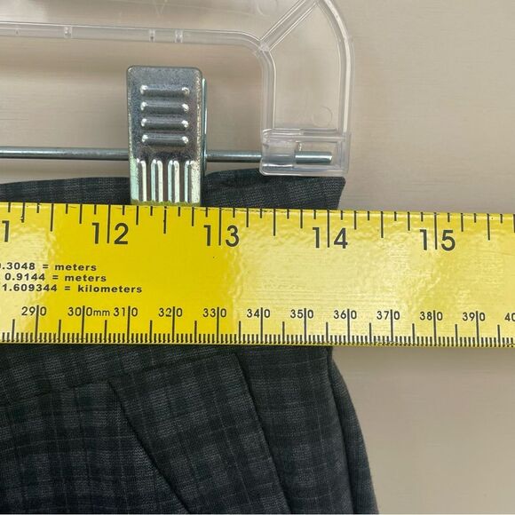Kut from the Kloth Gray Green Plaid Stretch Skinny Trousers Size 4 - Picture 7 of 11